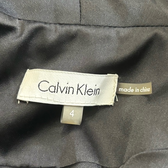 Calvin Klein long wool sequins satin collar blazer/jacket size 4 - Picture 8 of 8